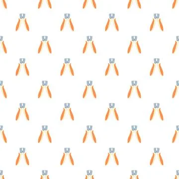 Pliers tool in seamless repeated pattern background Stock Illustration