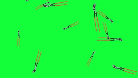 Pliers tools falling animation on green screen chroma key , graphic elements Stock Footage 129494260