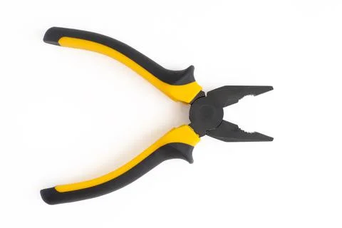 Pliers on a white background, construction tool. Isolate Stock Photos