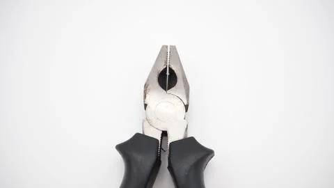 Pliers on white background top angle view. Stock Photos
