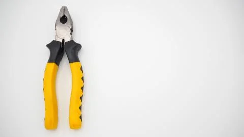 Pliers on white background top angle view Stock Photos