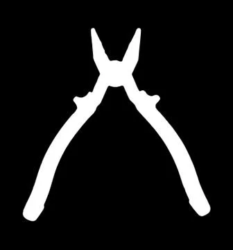 Pliers white on a black background Ilustración de archivo