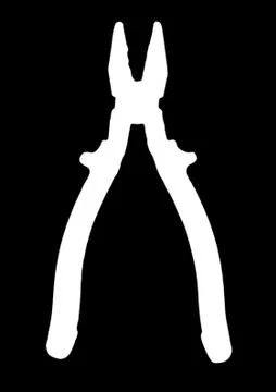 Pliers white on a black background Ilustración de archivo