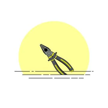 Pliers worker tool vector Cartoon Stock Illustration