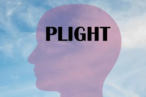 PLIGHT - mental concept Stock Illustration