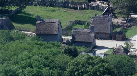 Plimoth Plantation Buildings Stock Footage 65422140