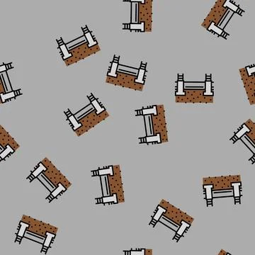 Plinth beam building house vector seamless pattern 스톡 일러스트