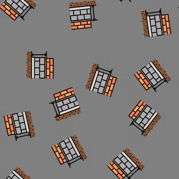 Plinth level building house vector seamless pattern Ilustración de archivo