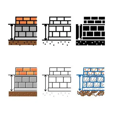 Plinth minimal level building house color icon vector Stock Illustration