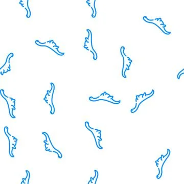Pliosauroids dinosaur vector seamless pattern sign Stock Illustration