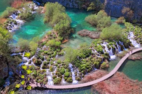 Plitvice Lakes National Park, national parks in Southeast Europe in Croatia. Stock Photos