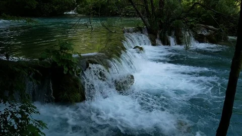 Plitvice Lakes waterfall Stock Footage 76580892