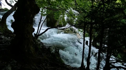 Plitvice Lakes waterfall Stock Footage 76583643