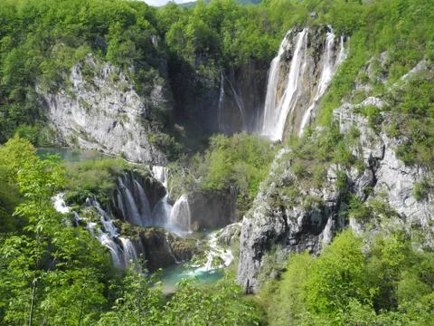 Plitvice Lakes waterfall Stock Photos