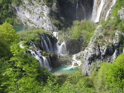 Plitvice Lakes waterfall Stock Photos
