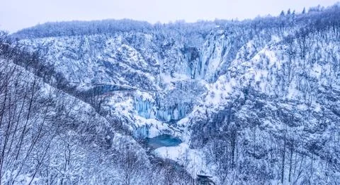 Plitvice lakes winter Stock Photos