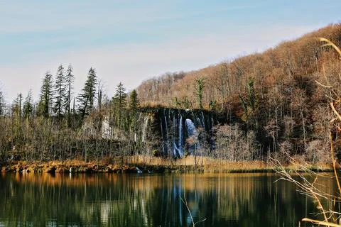 Plitvice Lakes in winter Stock Photos