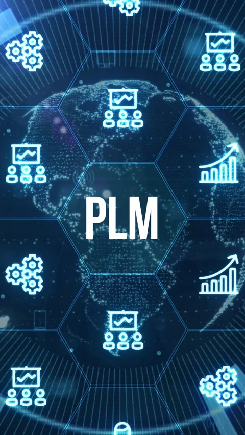 PLM Product lifecycle management system technology concept. Technology, Int.. Stock Footage 280964424