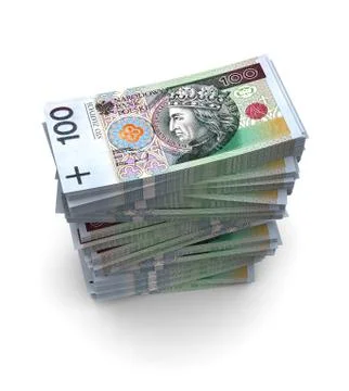 PLN Bills (with clipping path) Stock Photos