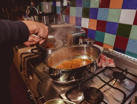 In Plna Cooking Task Stock Photos