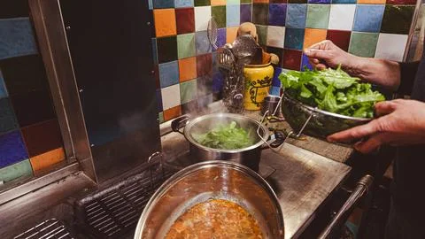 In Plna Cooking Task Stock Photos