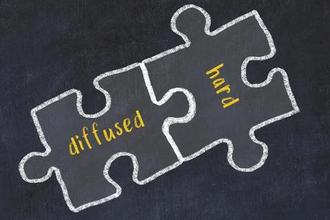 Ploblem solving. Chalk sketch of two puzzles with words diffused and hard on  Stock Photos
