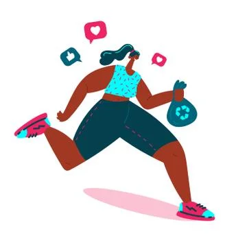 Plogging. Banner. Vector illustration. Stock Illustration