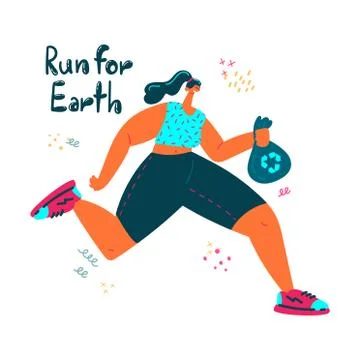 Plogging. Banner. Vector illustration. Stock Illustration