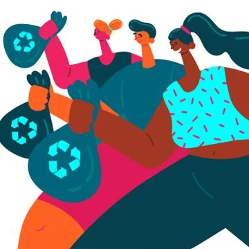 Plogging. Banner. Vector illustration. Stock Illustration