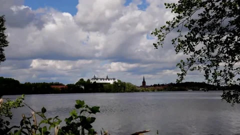 Plon castle timelapse  with dramatic clouds Stock Footage