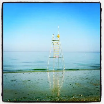 Plongeoir diving board in Normandy Stock Photos