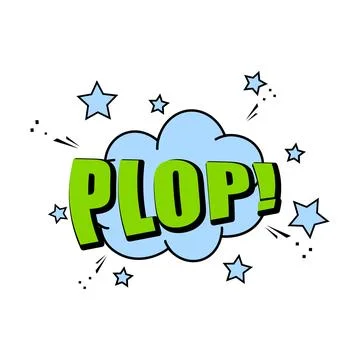Plop comic icon, speech bubble with expression Stock Illustration