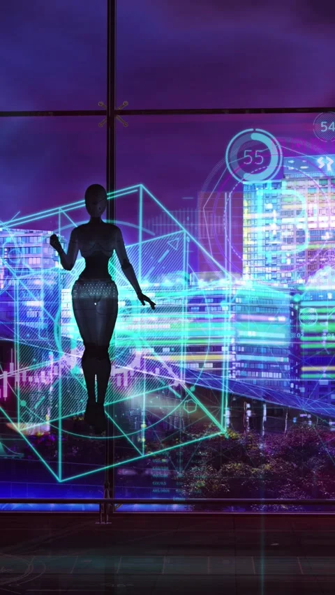 The plot about robotic cryptocurrency trading on the stock exchange, 3D render Vídeos de archivo 275534992