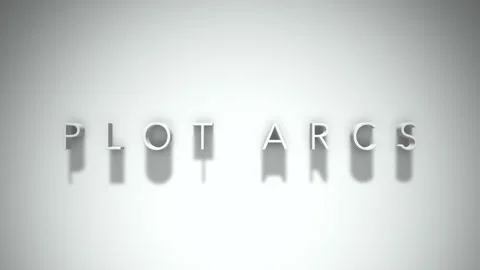 Plot Arcs 3D title animation with shadows on a white background Video stock 296744349