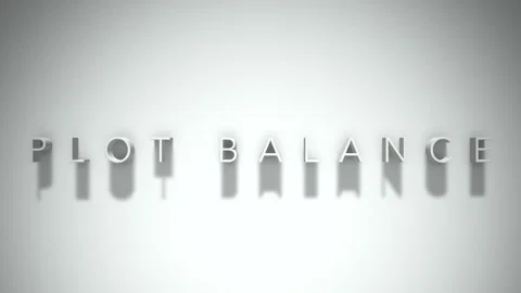 Plot balance 3D title animation white text on a white background Stock Footage 298373987