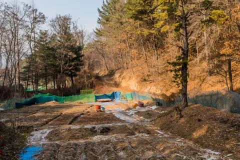 Plot of barren land Stock Photos