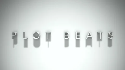 Plot Beats 3D title animation with shadows on a white background 스톡 동영상 296744341