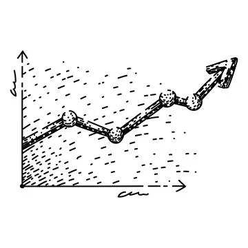 Plot graph sketch hand drawn vector Ilustración de archivo