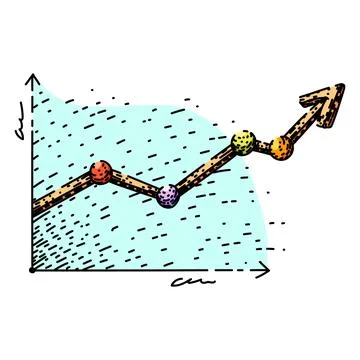 Plot graph sketch hand drawn vector Ilustración de archivo