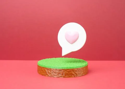 Plot of land and a comment with a heart. A plot of land that is best suited f Stock Photos