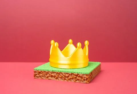 Plot of land with a crown. Expensive land and real estate. Land zoning for lu Stock Photos