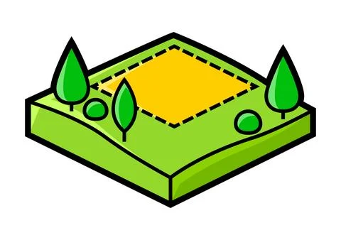 Plot of land icon in isometry style. Real estate image for website, app, logo Ilustración de archivo