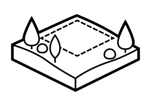 Plot of land icon in isometry style. Real estate image for website, app, logo Stock Illustration