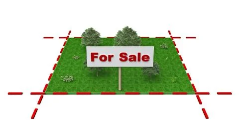 Plot of land for sale Stock Illustration