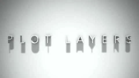 Plot Layers 3D title animation with shadows on a white background Video stock 296744520