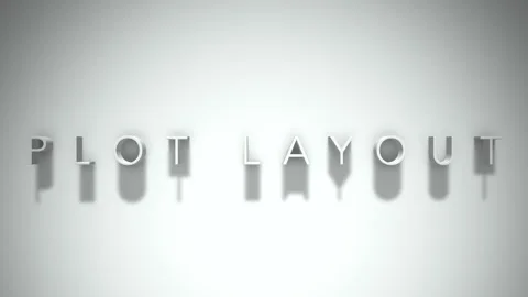 Plot layout 3D title animation with shadows on a white background Video stock 296976480