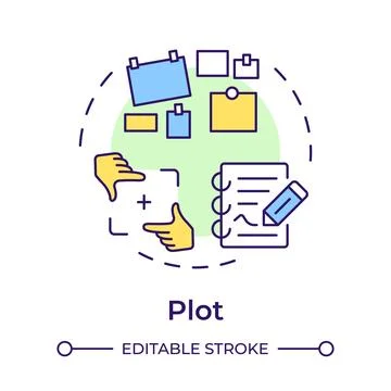 Plot multi color concept icon Stock Illustration