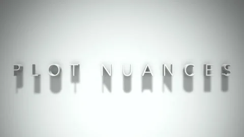 Plot nuances 3D title animation white text on a white background Stock Footage 298373988
