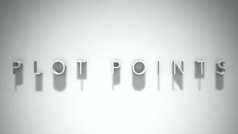 Plot Points 3D title animation with shadows on a white background Video stock 296744529