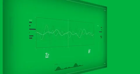 Plot reacting to surge for analysis, red rising, white smoothing, cursor sliding Stock Footage 327338076